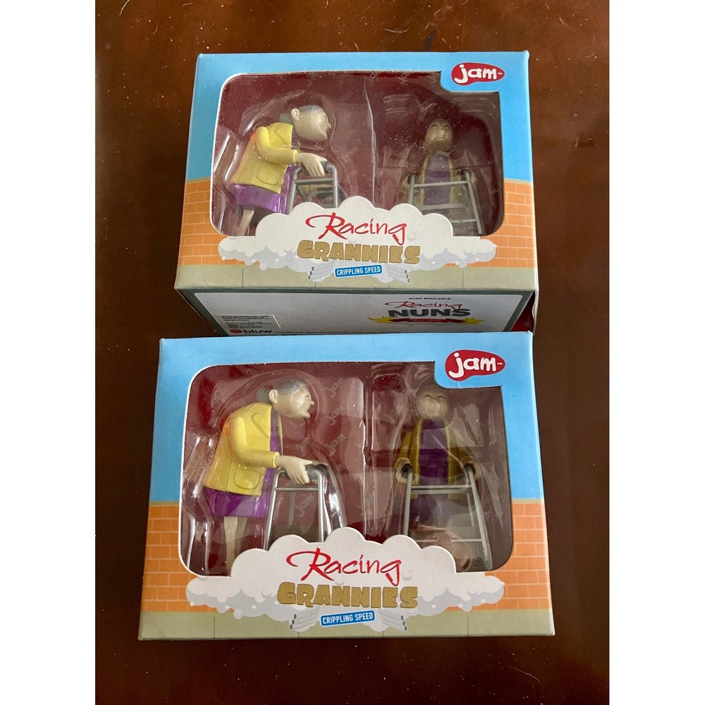 Jam Racing Grannies Crippling Speed Wind Up Toy Set 2-Pack Novelty Gag Gift NIB